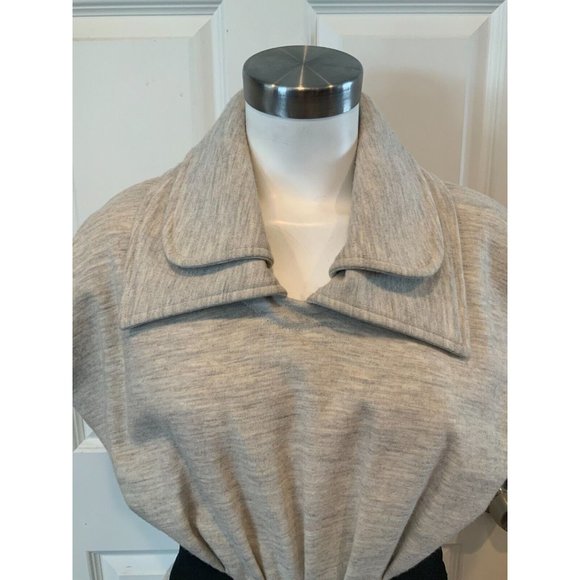 Yigal Azrouel Light Gray Fit & Flare Dress W/Oversized Double Collar Size 2 - Picture 3 of 10